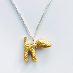 pendant Willi partial goldplated with chain 60 cm