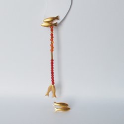 earrings Couple, silver gold plated with removable pendant