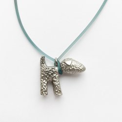 Pendant Willi palladium plated Silber Silicon string