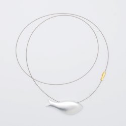 Giant fish Silber and small fish 18k gold, 80 cm without clasp