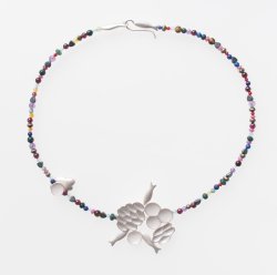 necklace silver mixte stones
