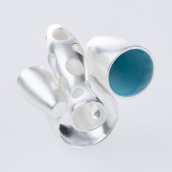ring silver coloured enamel