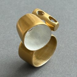 Ring Trio4 Sterlingsilber goldplattiert weißer Lack